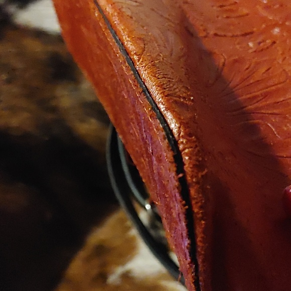 Vintage Borse in Pelle Embossed Leather Purse/Backpack - Picture 8 of 12